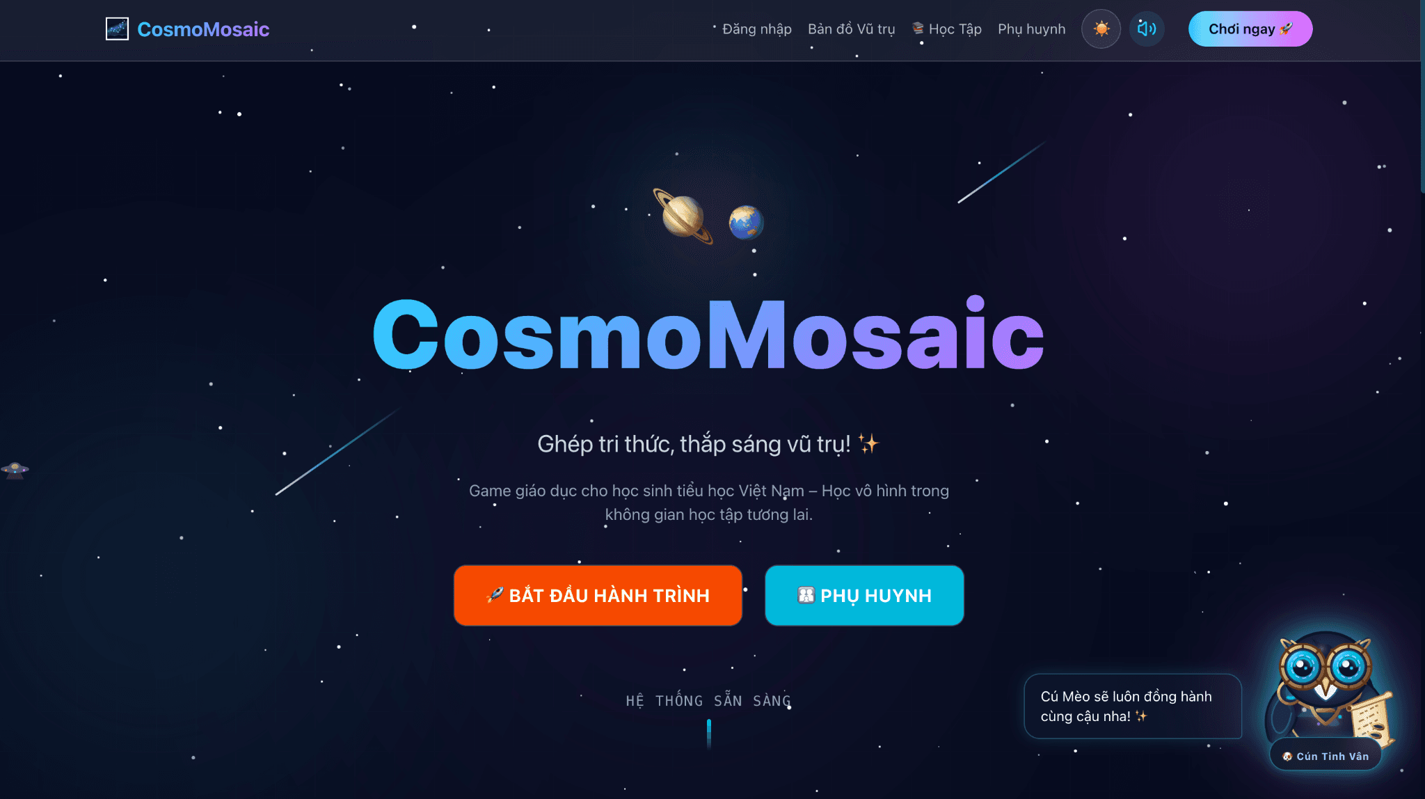 Giao diện sản phẩm CosmoMosaic